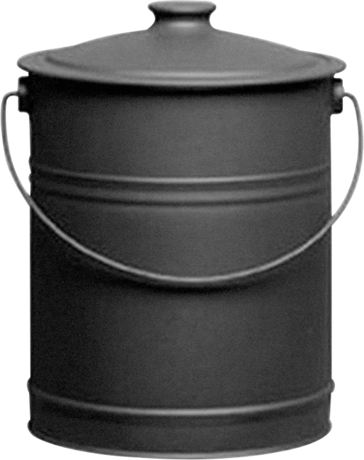 Black Steel Coal Bucket With Lid