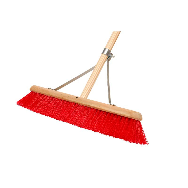 Varian 24″ Red Stiff Synthetic Sweeping Brush Handled & Stay