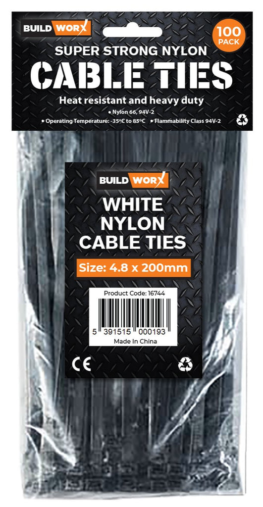 Cable Ties Black 4.8 x 200 Bag (100)