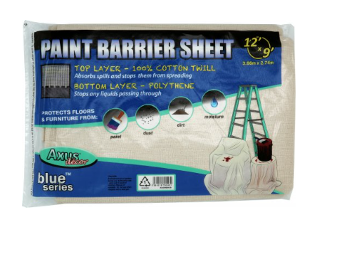 Axus Paint Barrier Cotton Dust Sheet 12'x9'