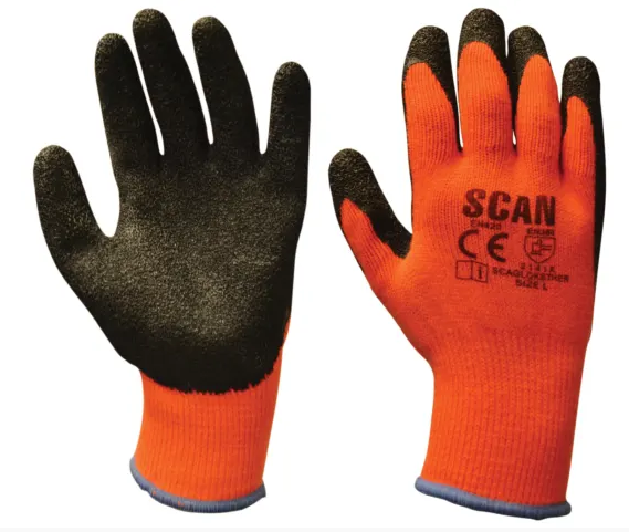 Hi Vis Scan Latex Thermal Gloves Pk 3