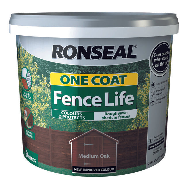 One Coat Medium Oak Fence Life 12L