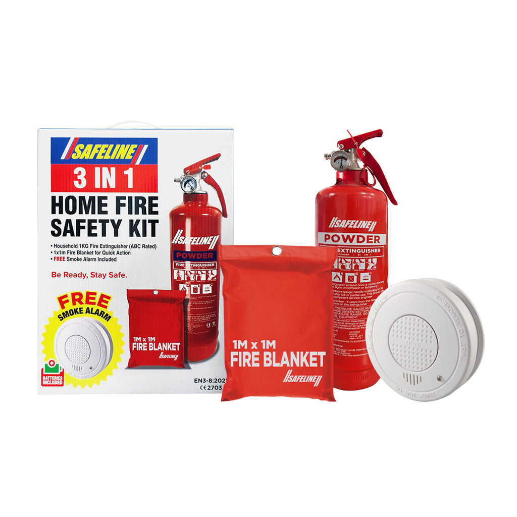 Fire Safety Kit fire blanket & fire extinguisher & Smoke alarm