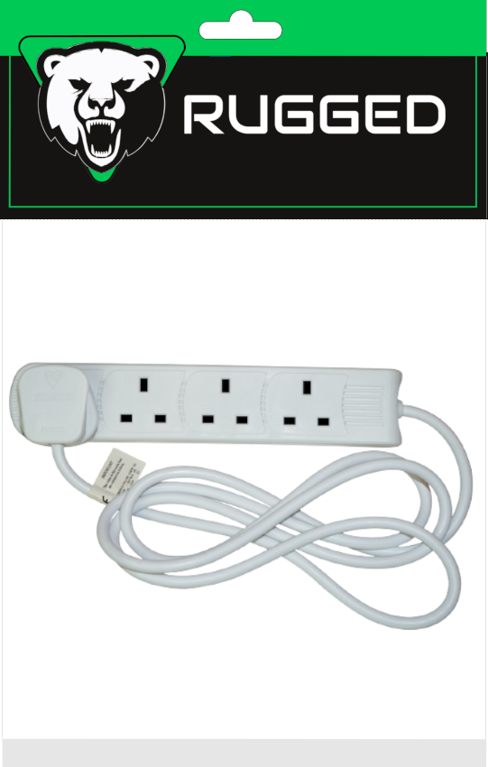 4 Way 5m Extension Socket Lead Rugged