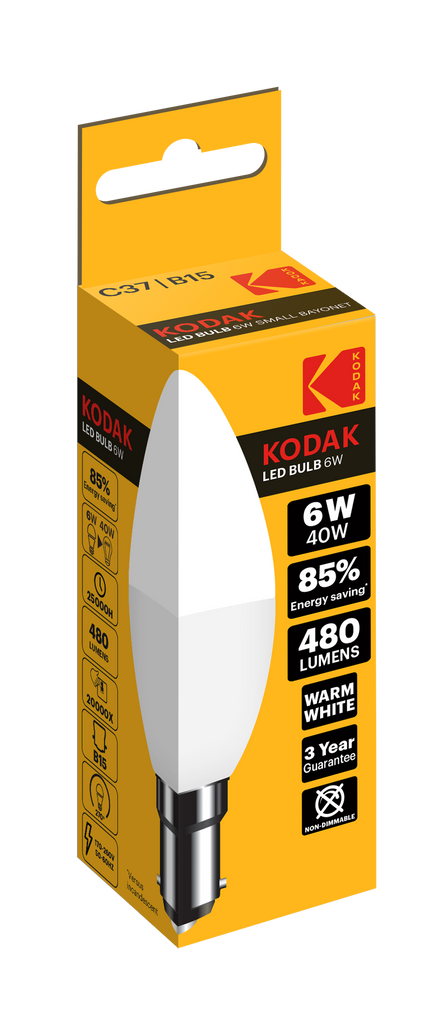 Kodak LED Candle C37 B15 Bulb Warm White