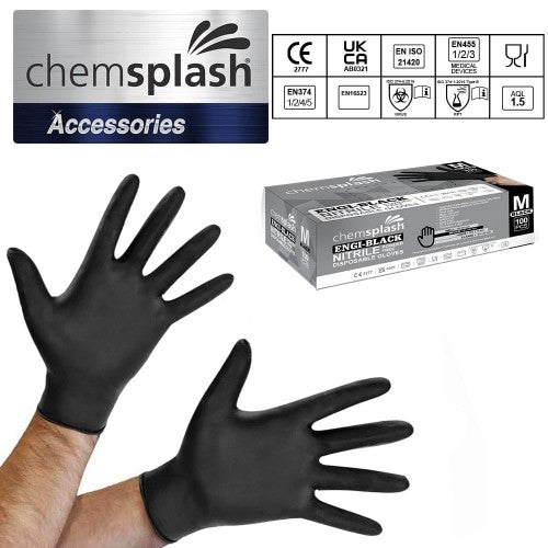 Box (50)  Gripster Disposable Gloves (L) Black