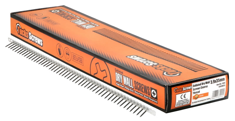 3.9x38mm Coarse Collated Drywall Screws (1000)