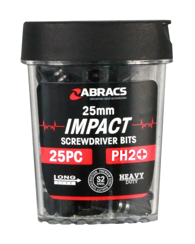 Abracs 25mm Impact S/D Bit - PH2 (25pcs)