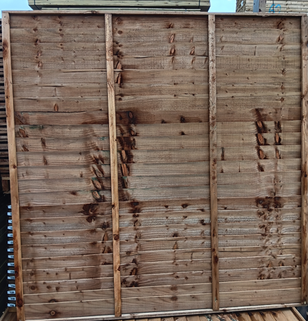 Shiplap Fence Panel Brown 4 batton - 1.8m x 1.8m