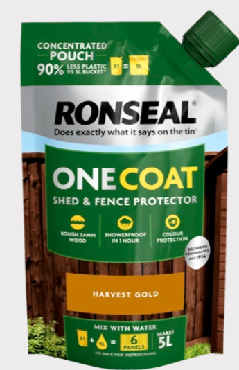 Ronseal One Coat Concentrate Pouch Harvest Gold 950ml