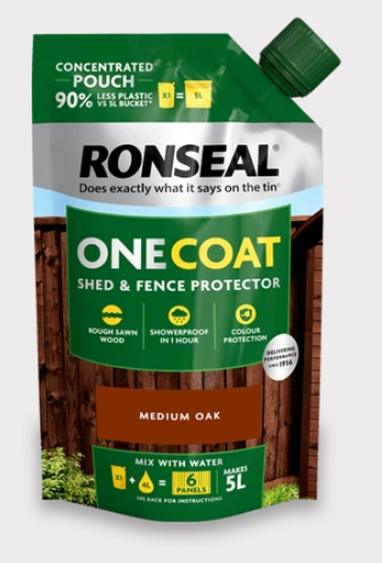 Ronseal One Coat Concentrate Pouch Medium Oak 950ml