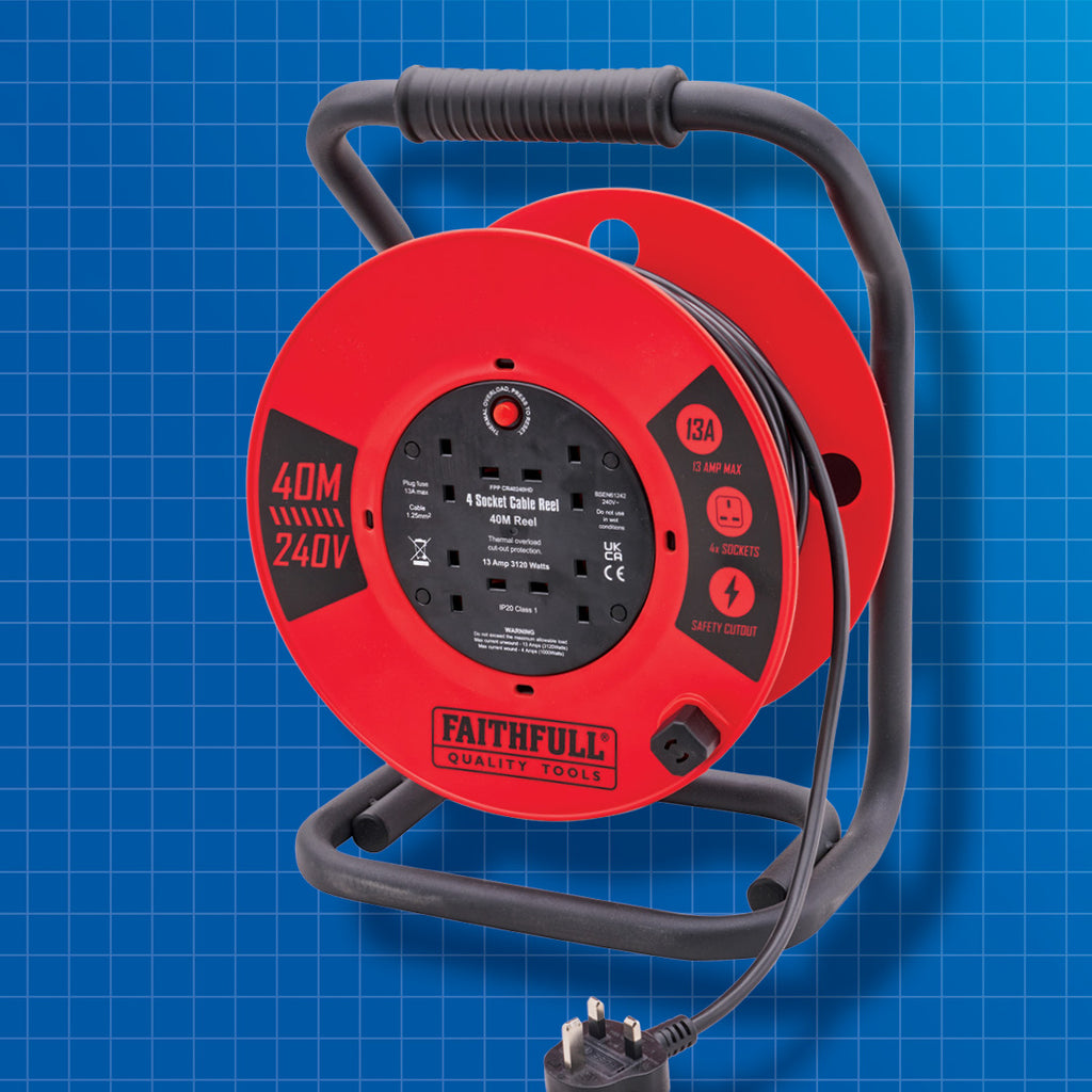 Faithfull 40M 13A HEAVY DUTY CABLE REEL