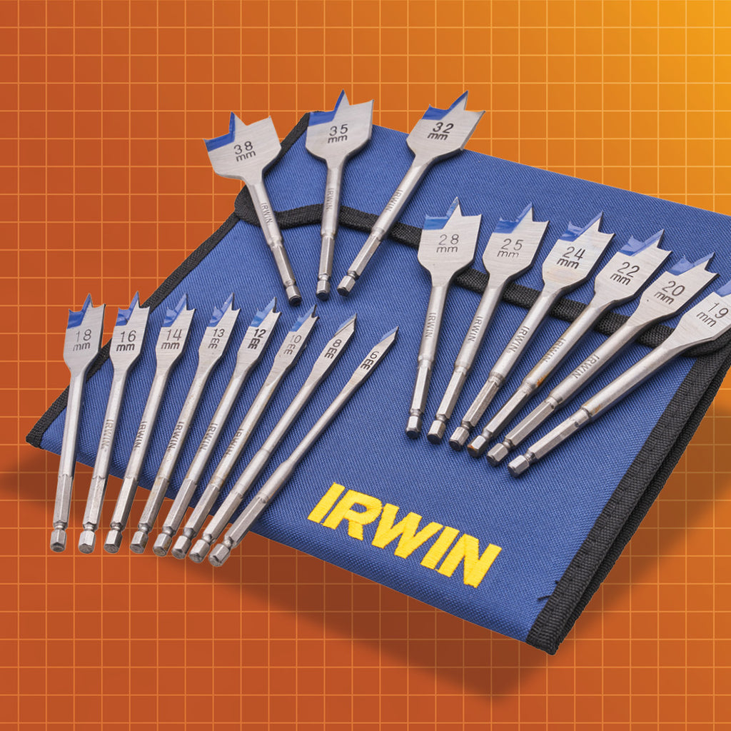 Irwin 17 PIECE FLAT WOOD BIT SET