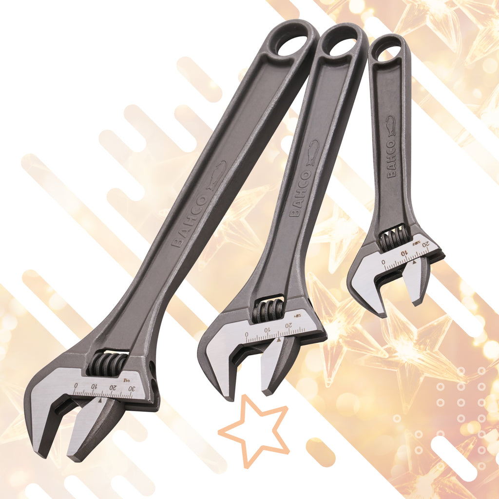 BAHCO 3 PIECE ADJUSTABLE WRENCH SET