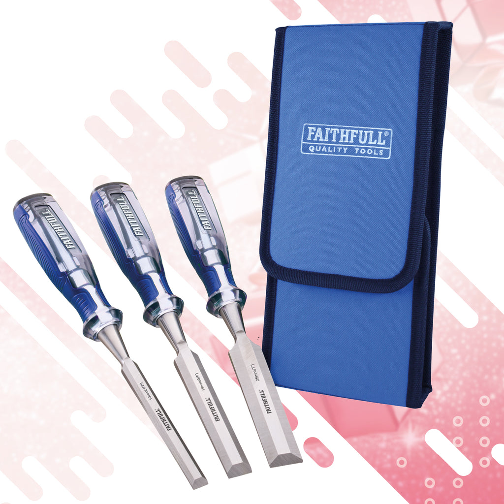 Faithfull 3 PIECE BLUE CHISEL SET