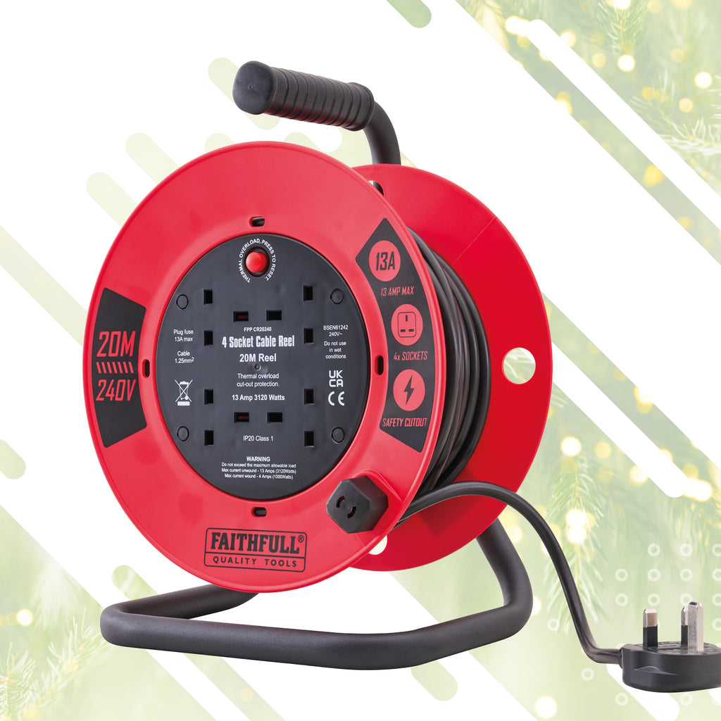 Faithfull 20M CABLE REEL 13A
