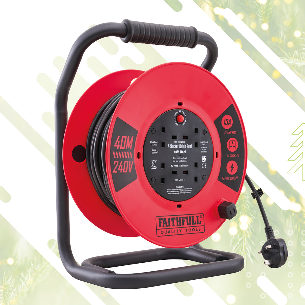 Faithfull 40M 13A HEAVY DUTY CABLE REEL