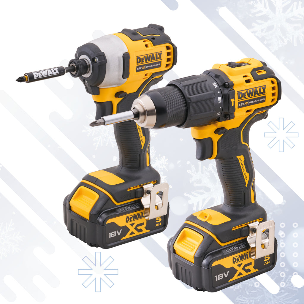 DEWALT 18V COMBI DRILL & IMPACT DRIVERWITH 2 X 5.0AH Li-ION BATTERIES