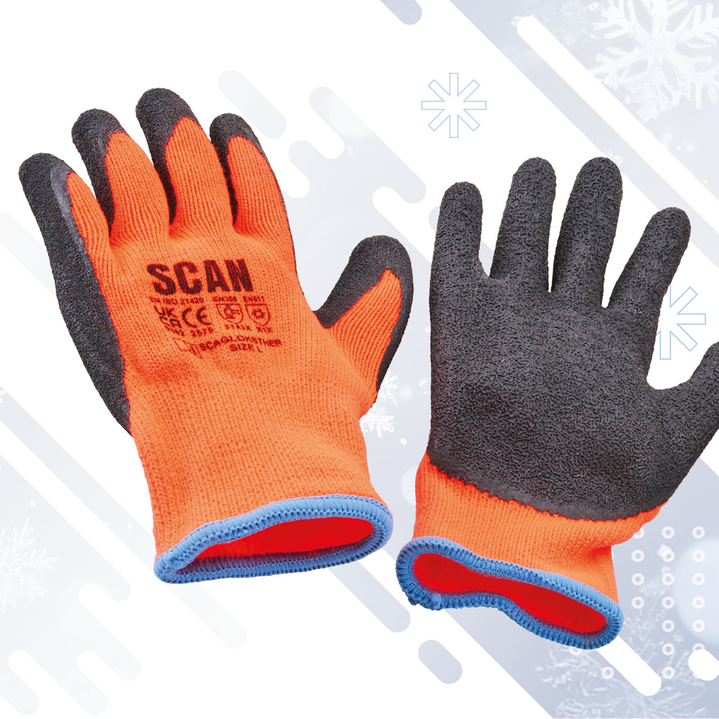 Hi Vis Scan Latex Thermal Gloves Pk 3