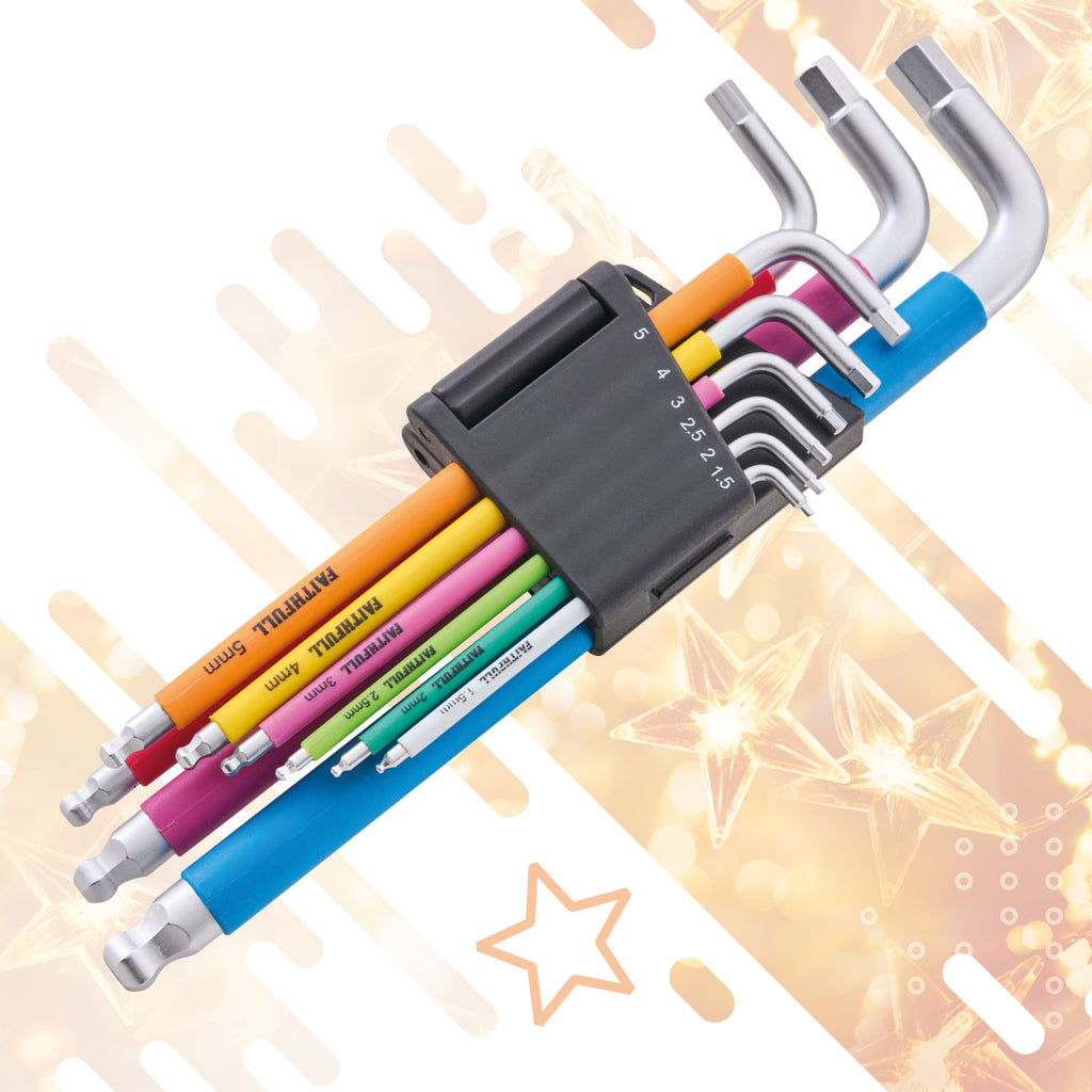 FAITHFULL Colour Coded Hex Key Set 9 Piece