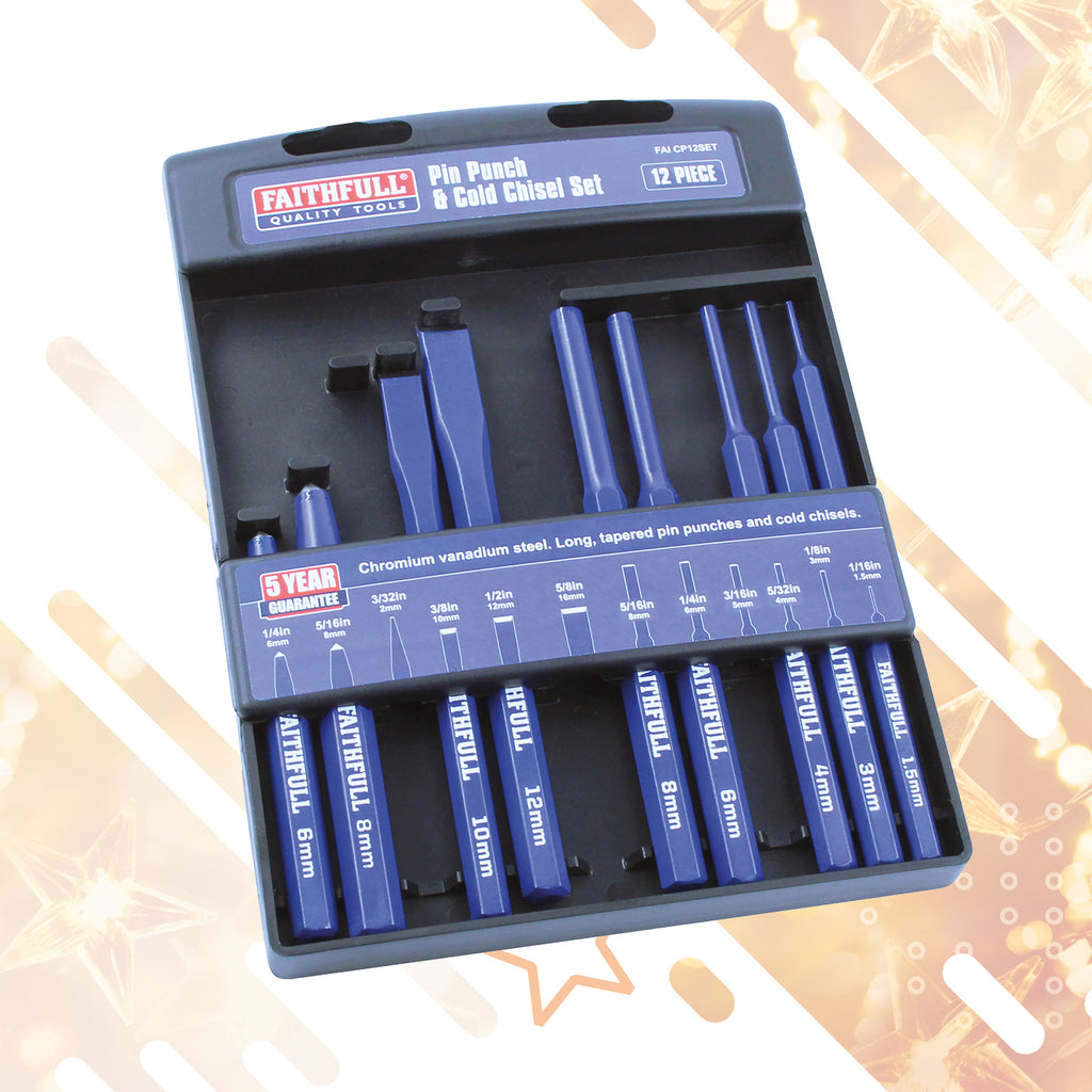 FAITHFULL 12 Piece Punch & Chisel Set