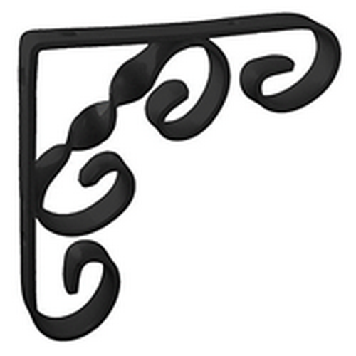 Scroll Shelf Bracket Black 10"x10"