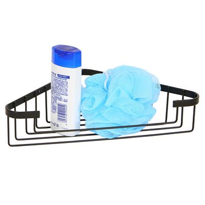 TEMA WIRE SINGLE CORNER SHOWER BASKET BLACK