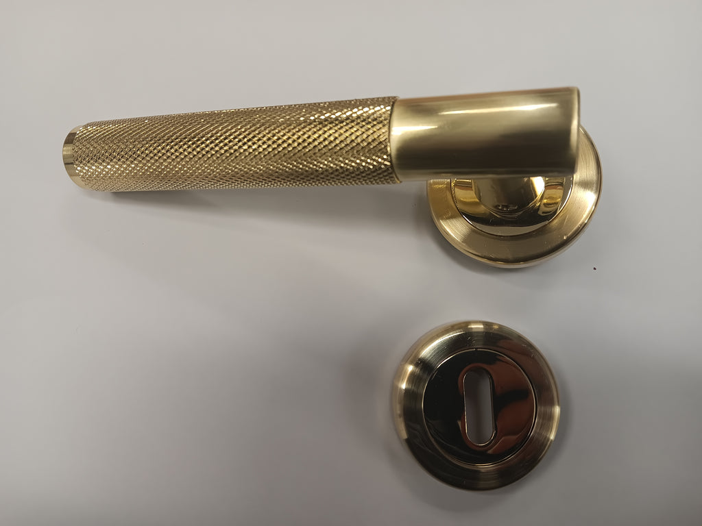 Sonnato Milan Satin Brass Handle Lever on Rose