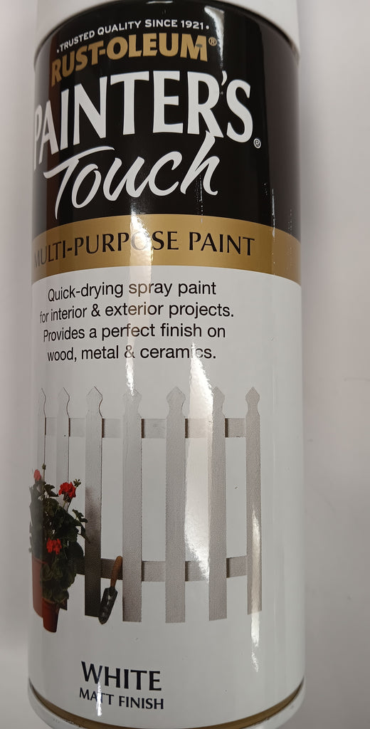 Rust-oleum Painters Touch White Matt Spray Paint 400ml