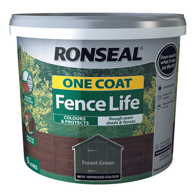 One Coat Forest Green Fence Life 12L