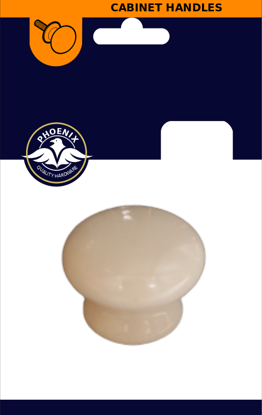 Cream Knob Ceramic 35mm