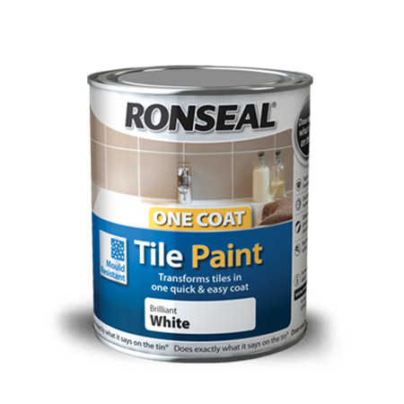 Ronseal Tile Paint One Coat 750ml White Satin