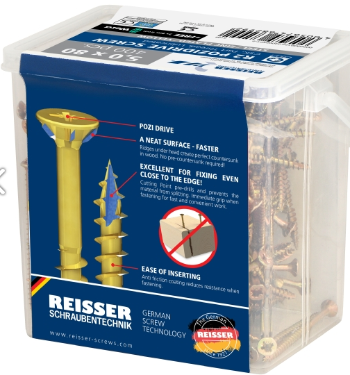 4x50mm Reisser Screws R2 Tub 900PC