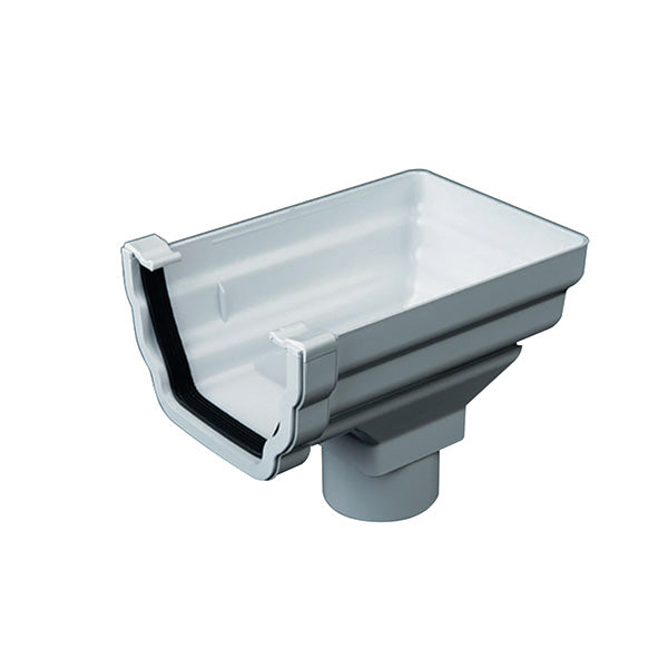 Cascade Gutter Stopend Outlet White