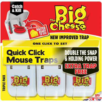 Big Cheese Quick Click Mouse Trap 3 Pack STV147