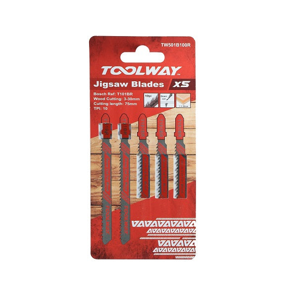 Toolway T101BR Down Cut Wood Jigsaw Blades 5pc