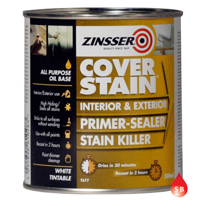 Zinsser Cover Stain White Paint 1Lt