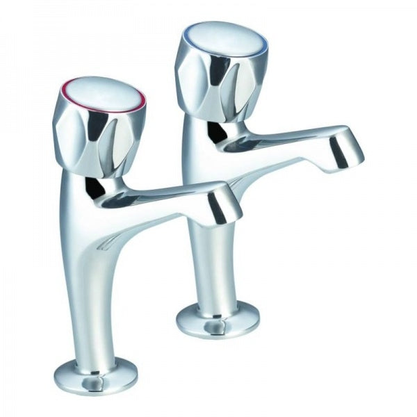 1/2" High Neck Sink Taps Pair