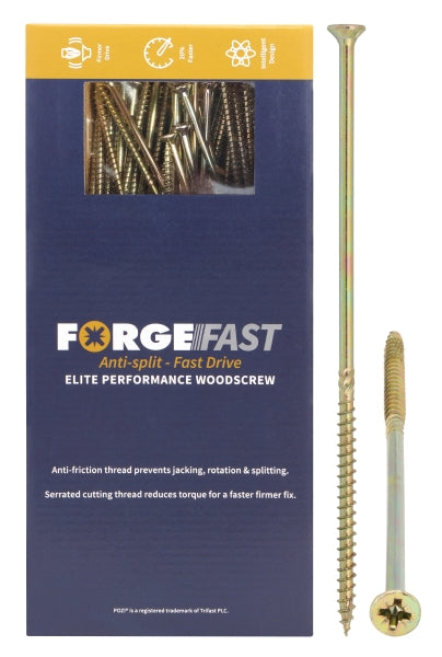 Forgefix Fast Start Woodscrew 6x180mm (Box100)