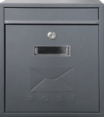 Metal Post Box Grey