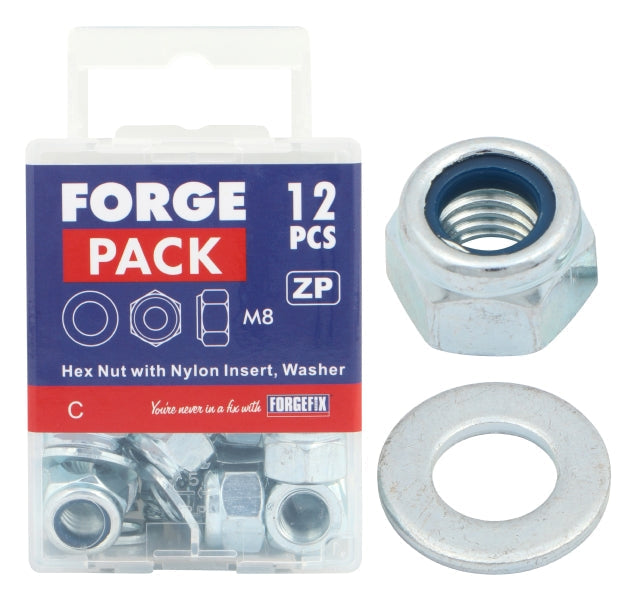 ForgePack Nyloc Nut & Washer M6 (Pack25)