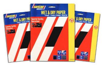 Wet & Dry Sand Paper 5 Sheets Assorted